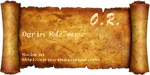 Ogrin Rémusz névjegykártya